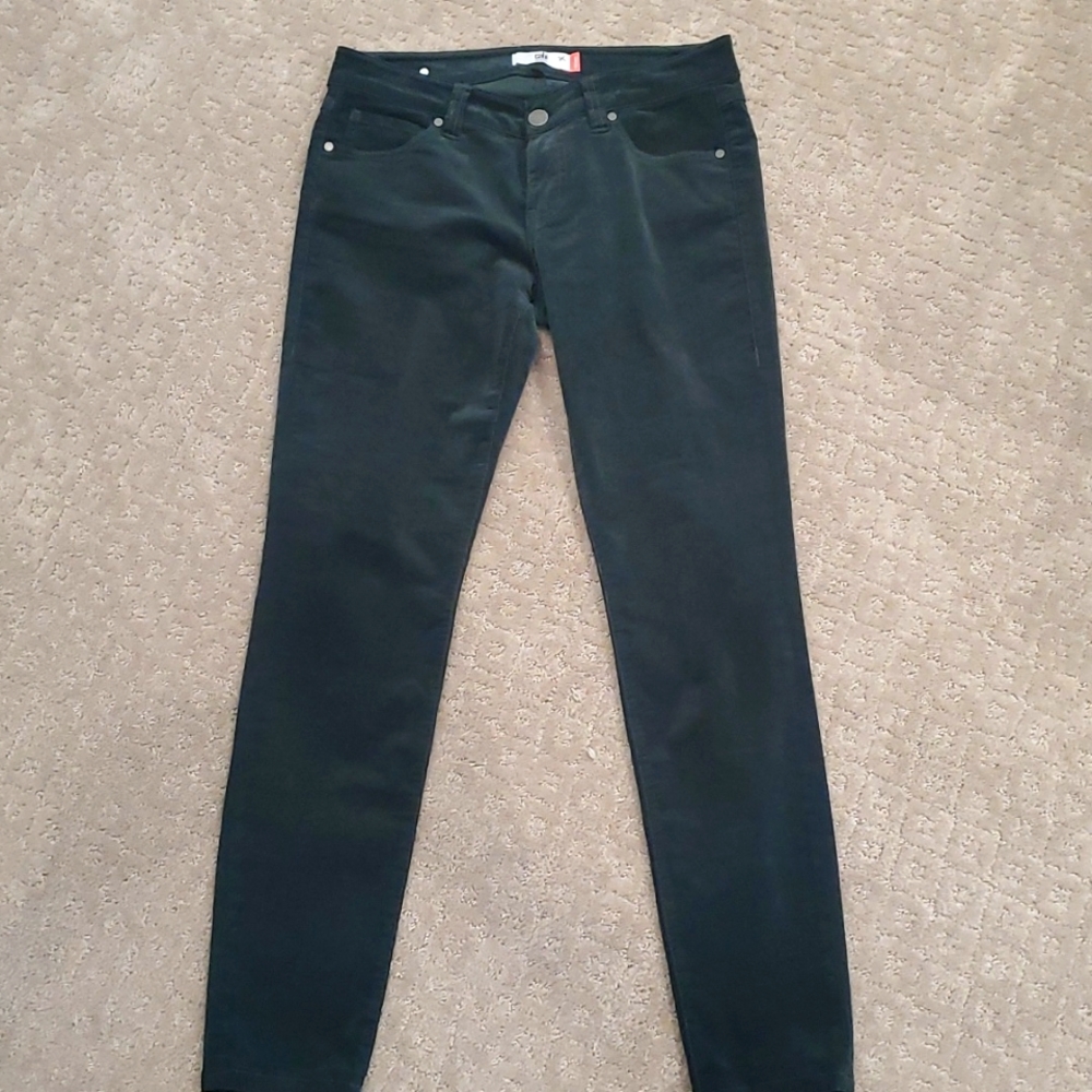 Cabi Jeans Cords extra fine Bordeaux Skinny Jean Size 6 dark green